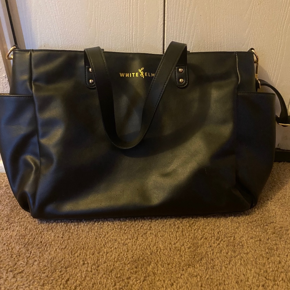 White elm black aquila tote bag